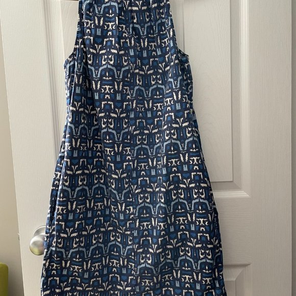 Blue, print dress with pockets - Picture 2 of 2